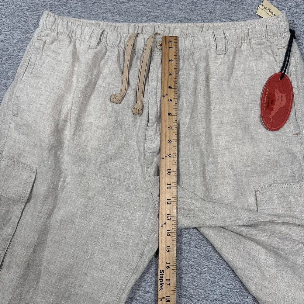 Tommy Bahama Pants Men's XL Beige Cargo Linen On The Edge Relax Travel NEW